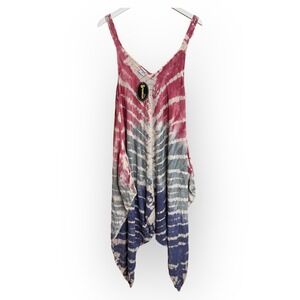 Shoreline Tie Dye Harem Jumpsuit Romper Sleeveless V Neck Beach Cover Up S/M